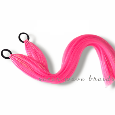 Piggy Tail Hair Extensions - Fairy Pink