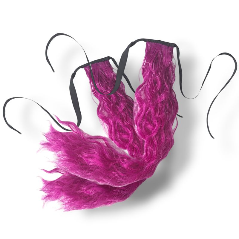 Mermaid Waves Piggy Tail Extensions - Berry