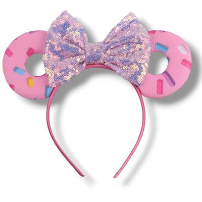 Sequin Donut Headband - Sprinkles with Lavender bow