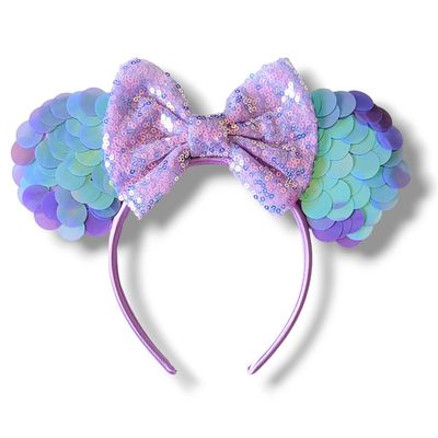 Mermaid Sequin Bow Headband - Purple