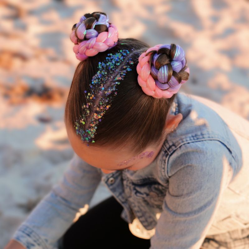 Piggy Tail Hair Extensions - Fairy Floss