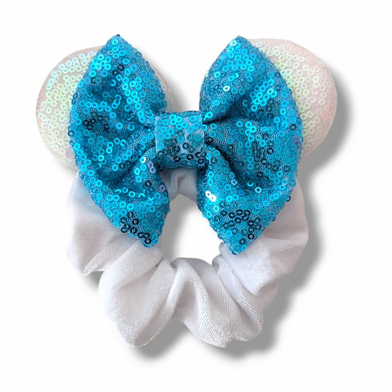 Mouse Ear Scrunchie - Blue Frosty