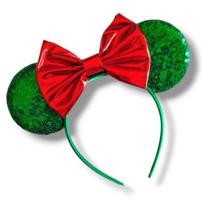 Sequin Ear Headband - Red Bow