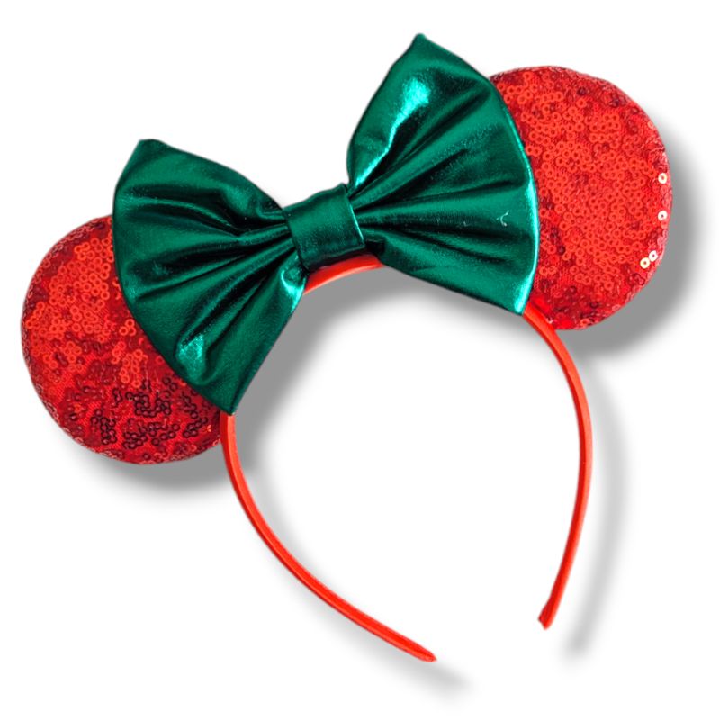 Sequin Ear Headband - Green Bow