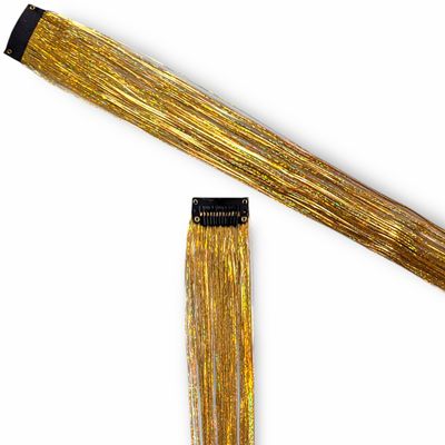 Clip in Hair Extension - Tinsel Gold