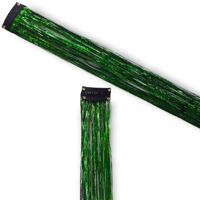 Clip in Hair Extension - Tinsel Green