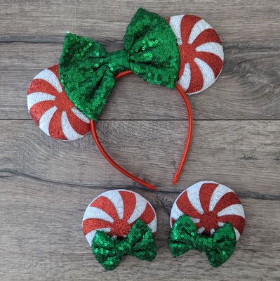 Christmas Bow Headband - Candy 