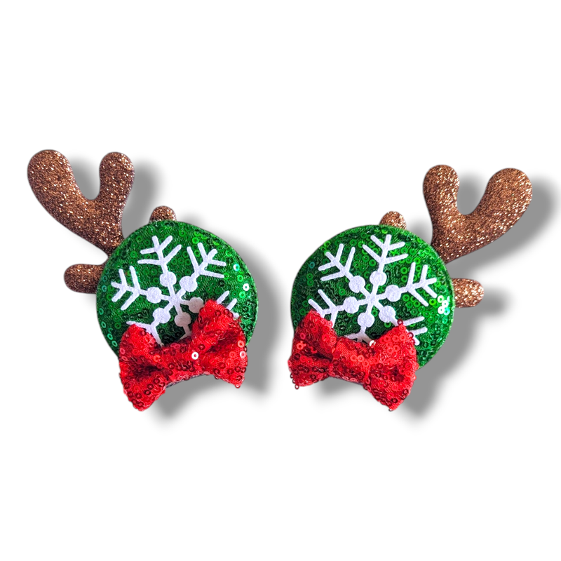 Reindeer Piggy tail Hair Clips 