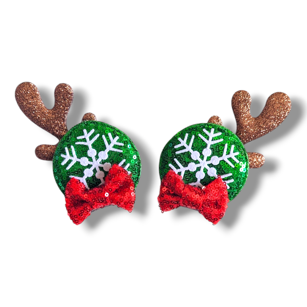 Reindeer Piggy tail Hair Clips 