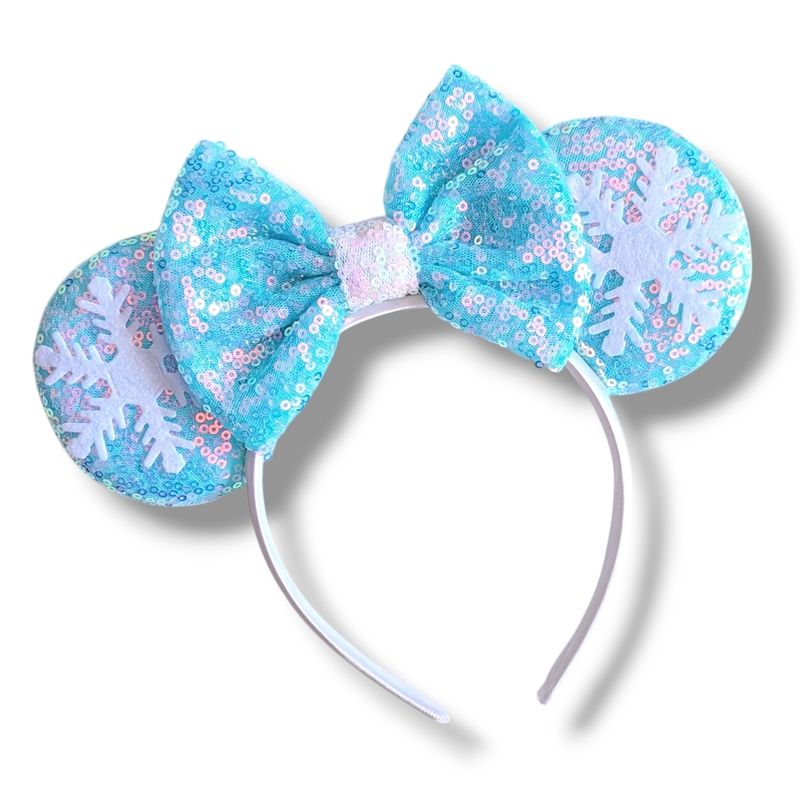 Snowflake Sequin Headband - Ice Blue