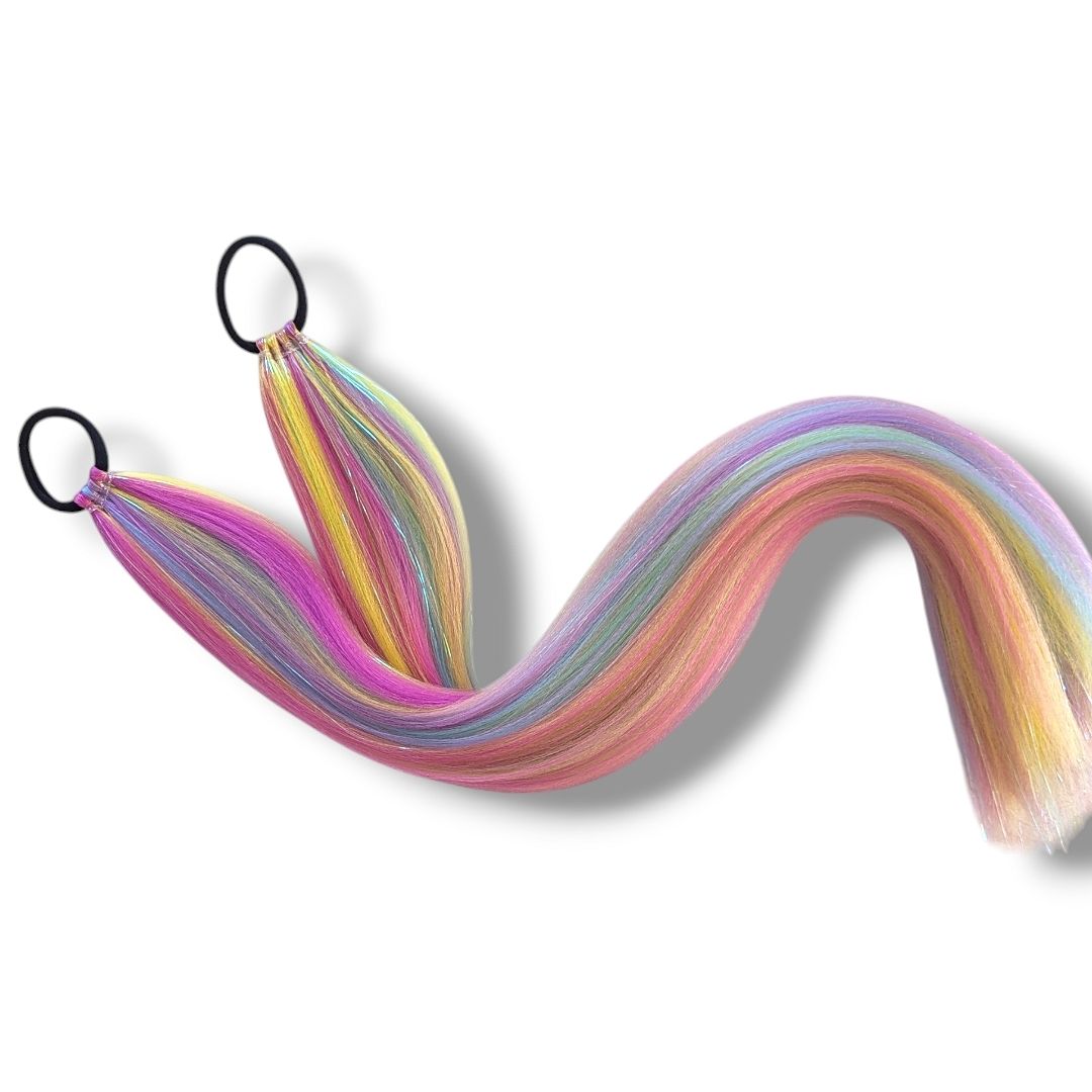 Piggy Tail Hair Extensions - Skittles