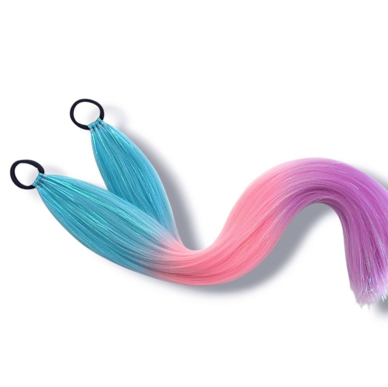 Piggy Tail Hair Extensions - Rainbow Dash