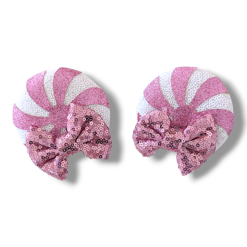 Piggy tail Bow Hair Clips - Pink Candy