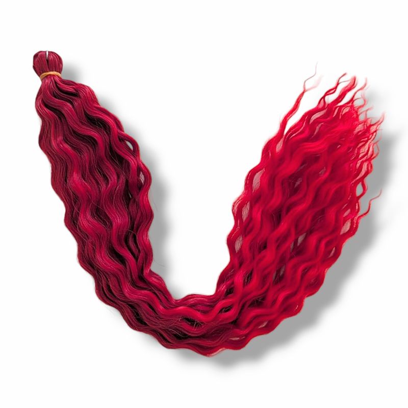 Mermaid Waves Braiding Hair - Ruby Red
