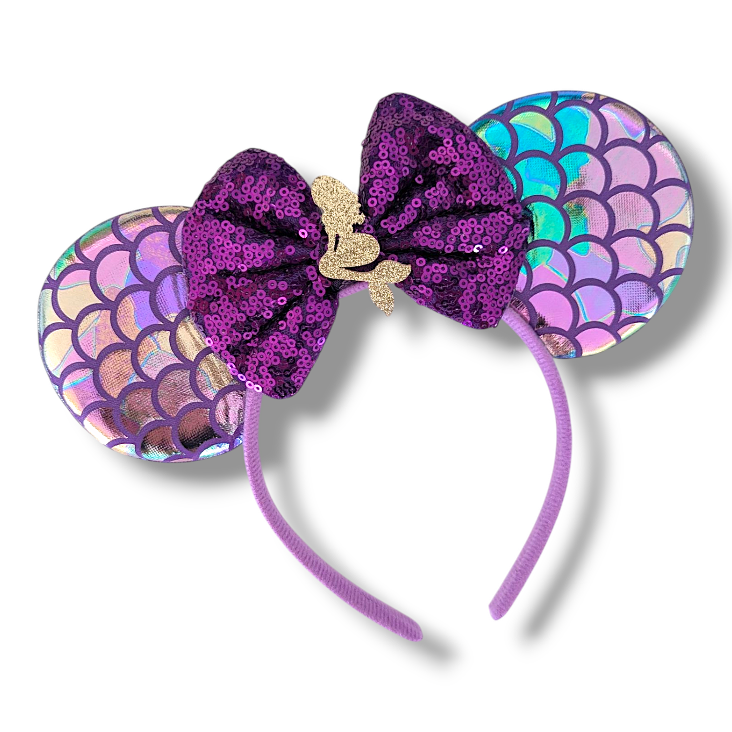 Sequin Bow Headband - Gold Mermaid