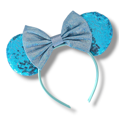 Sequin Bow Headband - Crystal Waters