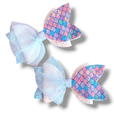 Mermaid Bow Hair Clips