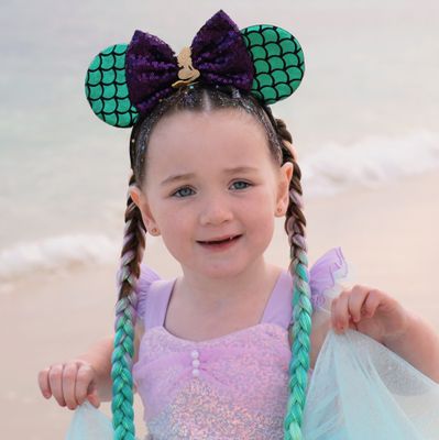 Sequin Bow Headband - Green Mermaid 