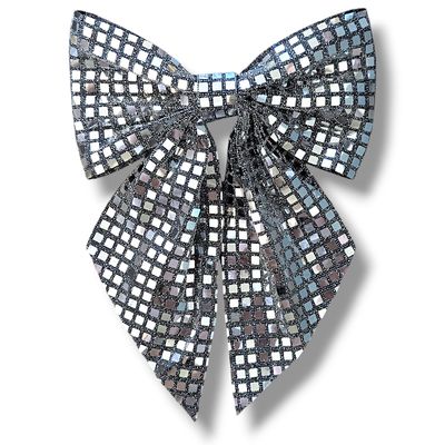 Large Christmas Hair Bow - Silver Large Christmas Hair Bow - Silver