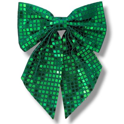 Large Christmas Hair Bow - Green