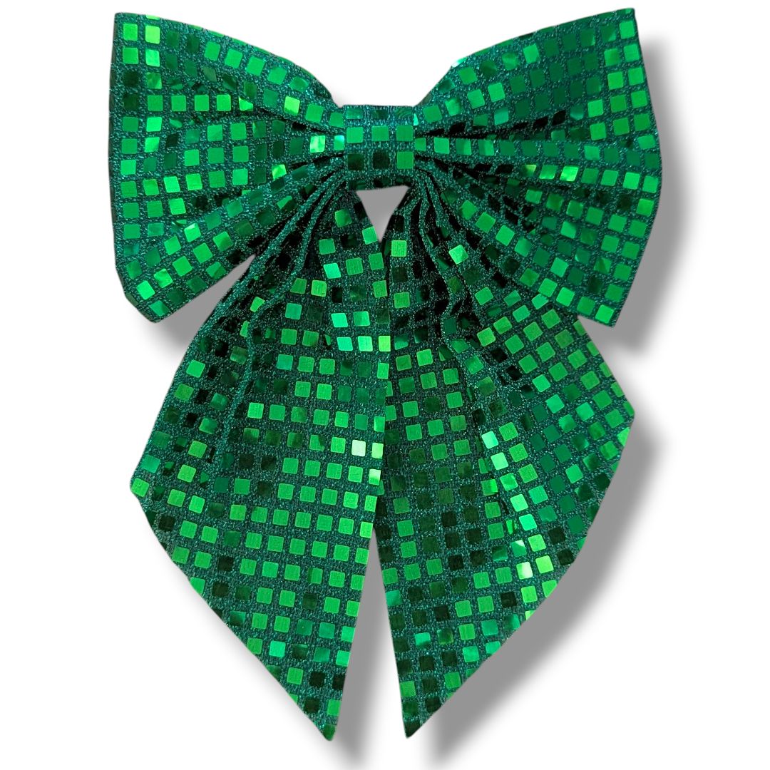 Large Christmas Hair Bow - Green