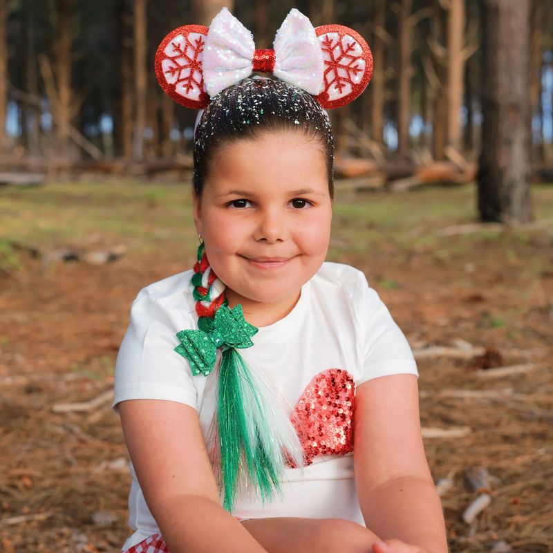 Christmas Bow Headband - Snowflake