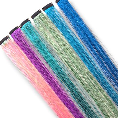 Clip in Hair Extension - Tinsel Coral