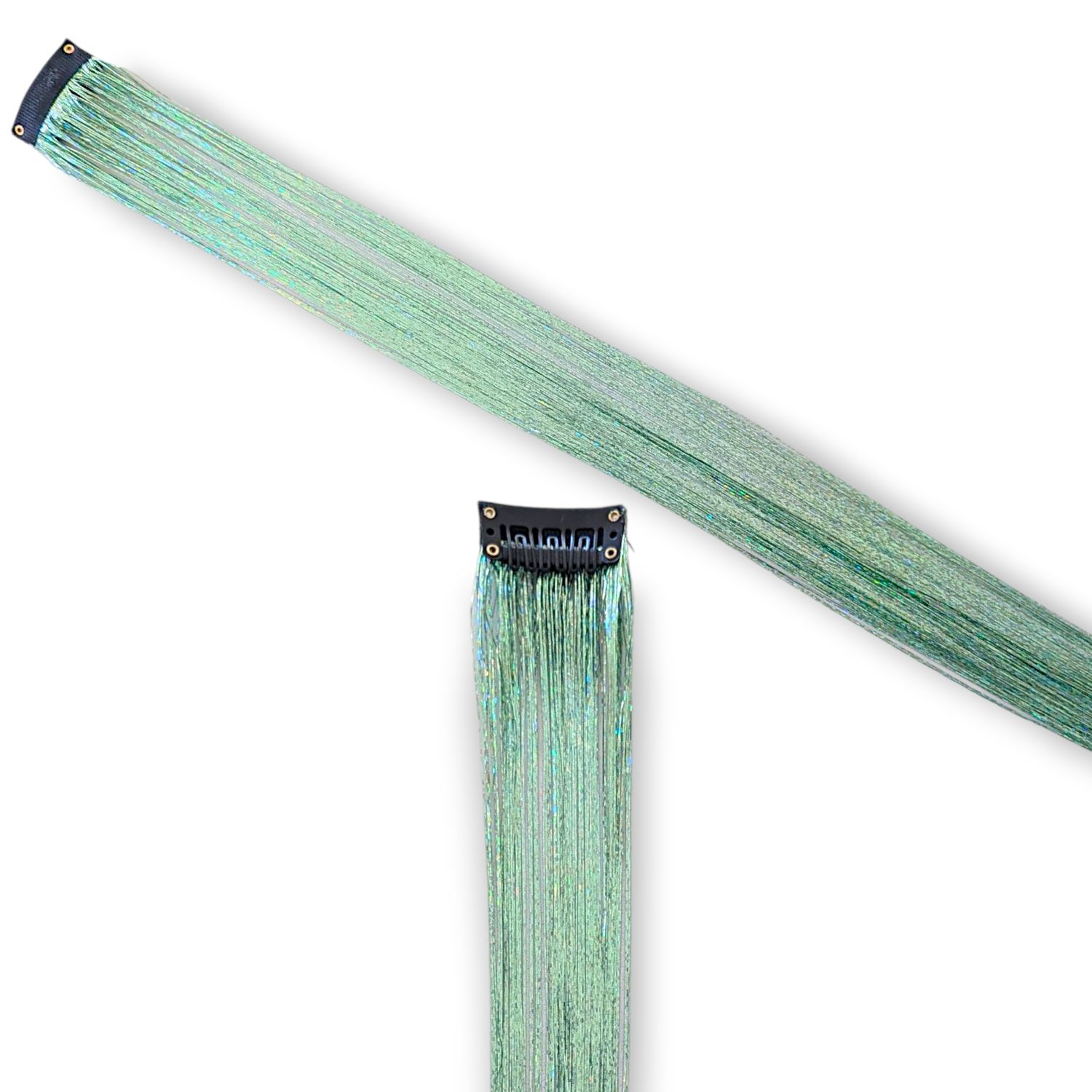 Clip in Hair Extension - Tinsel Mint