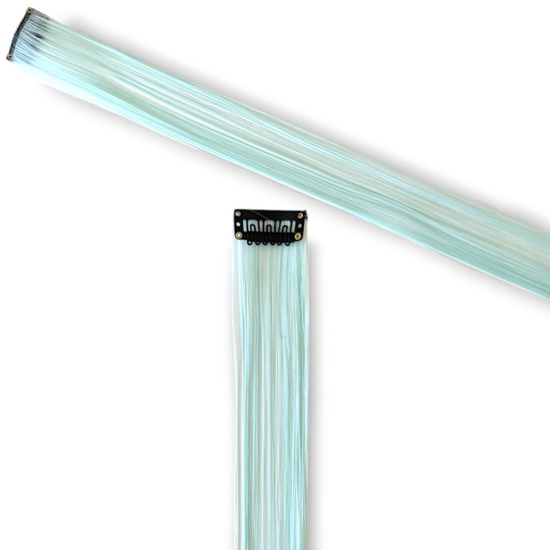 Clip in Hair Extension - Mint (Black clip)