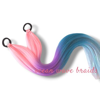 Piggy Tail Hair Extensions - Peacock