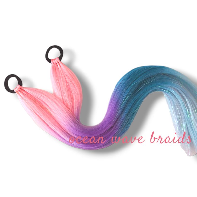Piggy Tail Hair Extensions - Peacock
