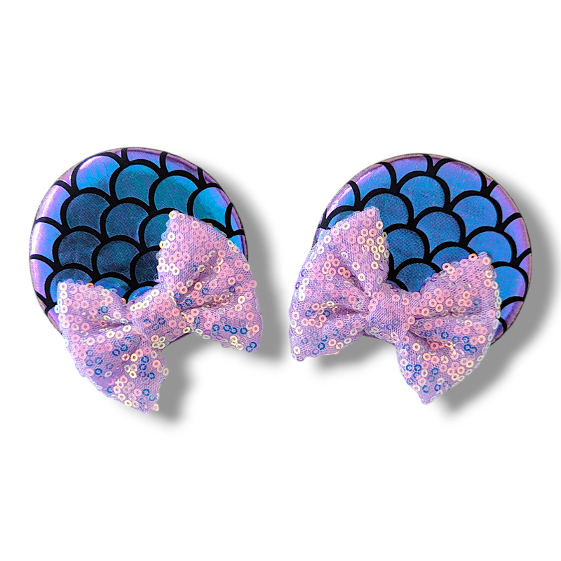 Piggy tail Bow Hair Clips - Mermaid