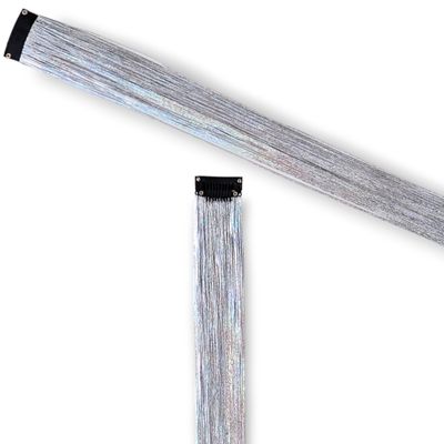 Clip in Hair Extension - Tinsel Silver