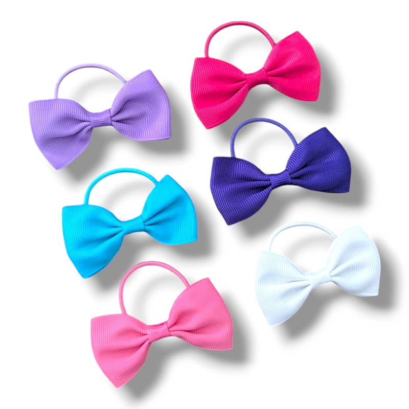 Bow Hair ties - Rainbow