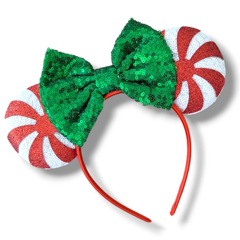 Christmas Bow Headband - Candy 