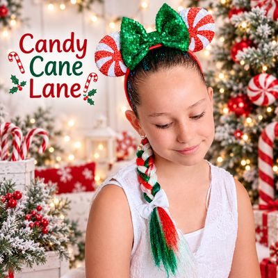 Christmas Bow Headband - Candy 