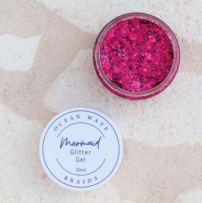 Mermaid Glitter Gel - Rose Pink Hearts