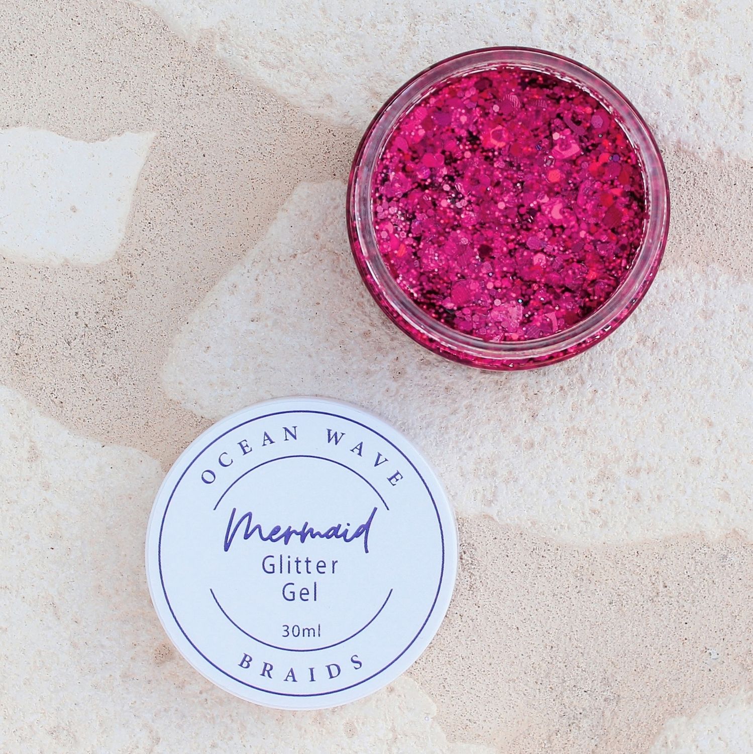 Mermaid Glitter Gel - Rose Pink Hearts