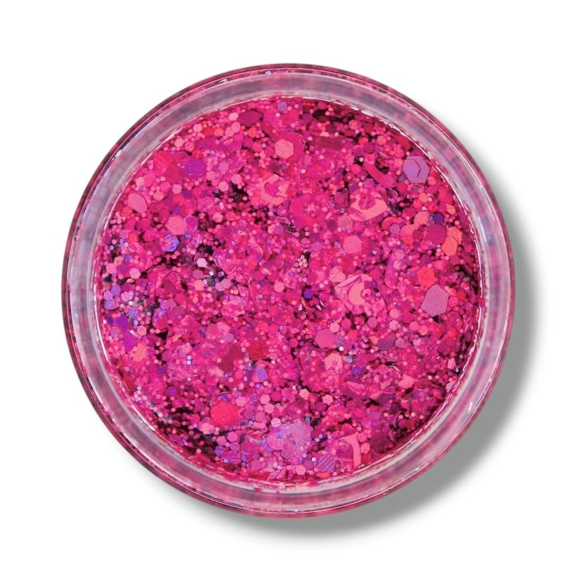 Mermaid Glitter Gel - Rose Pink Hearts