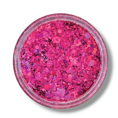 Mermaid Glitter Gel - Rose Pink Hearts
