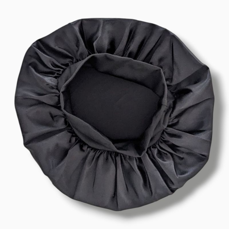 Kids Silky Hair Bonnet - Black