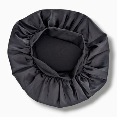 Kids Silky Hair Bonnet - Black