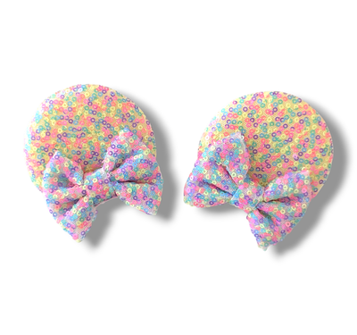 Piggy tail Bow Hair Clips - Confetti