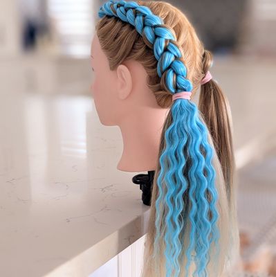 Mermaid Waves Braiding Hair - Ocean Blue