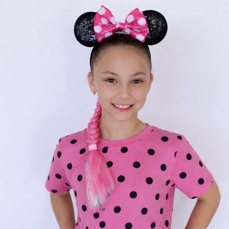 Sequin Bow Headband - Pink Minnie 