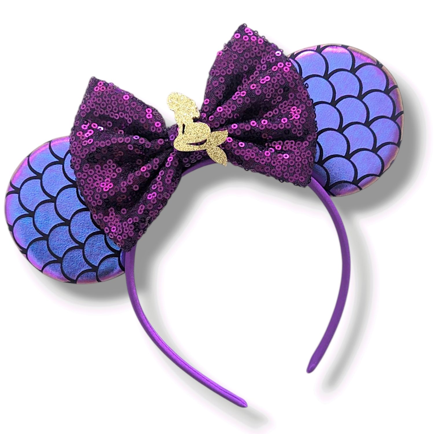Sequin Bow Headband - Purple Mermaid