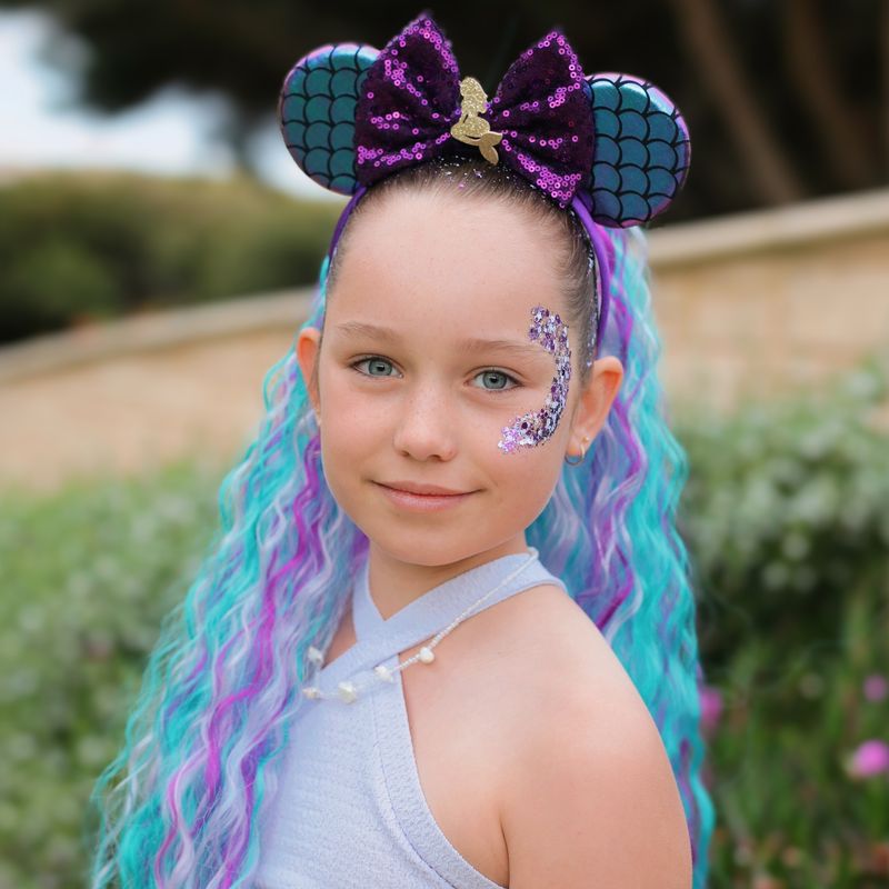 Sequin Bow Headband - Purple Mermaid