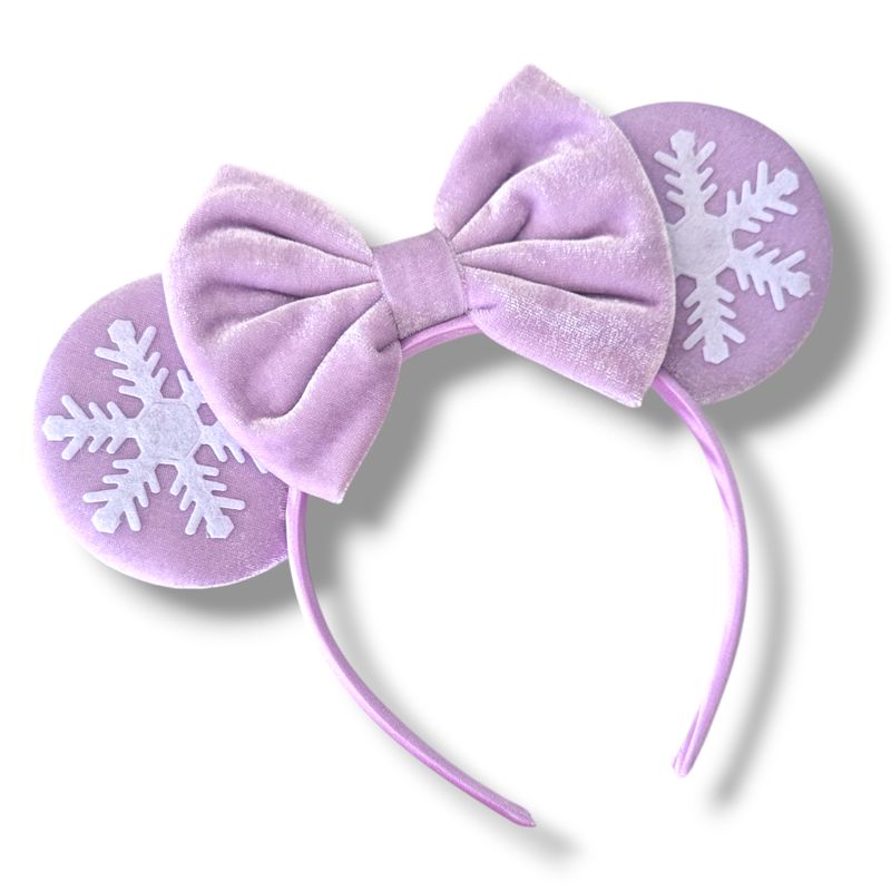 Snowflake Plush Headband - Lilac 
