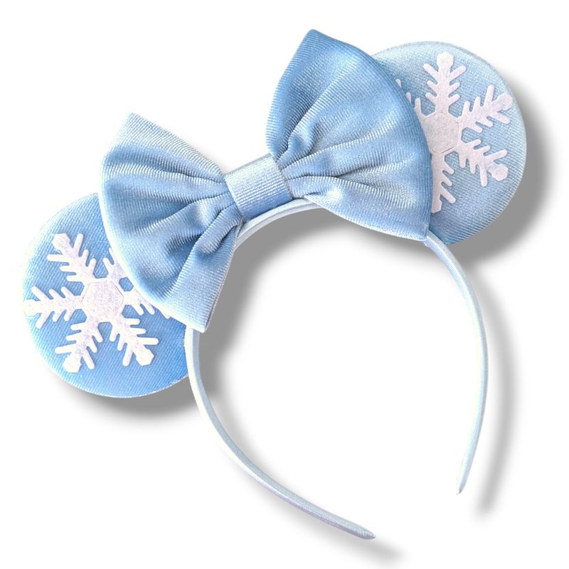 Snowflake Plush Headband - Ice Blue