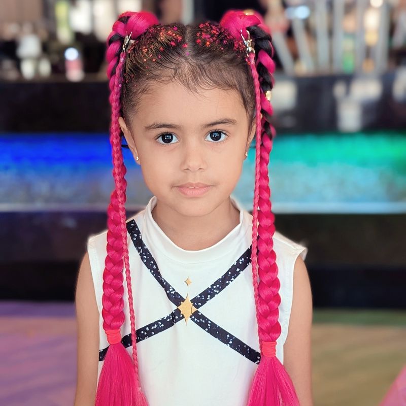 Piggy Tail Hair Extensions - Mira Pink